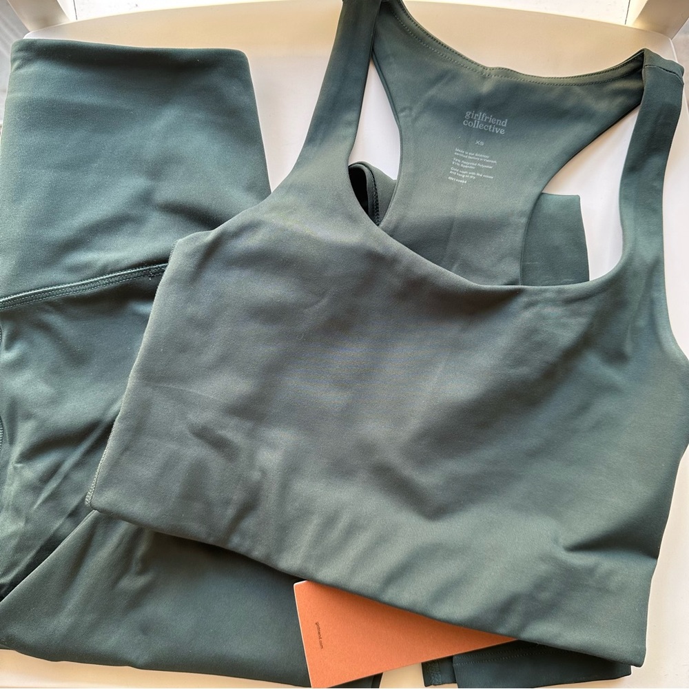 *SOLD* Full Set GirlfriendCollective Compressive High Rise Leggings + Paloma Bra - Picture 7 of 11